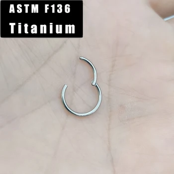ASTM F136 Titán Nose Krúžok Klikateľné Piercing Závesné Hoop Segment Pery Ucho Helix Chrupavky Tragus Náušnice Závesné Segment Šperky