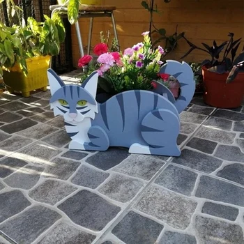 Mačka Tvarované Kvetináč Hrniec DIY Zvierat Tvarované Cartoon Dekor Ľahký Na Záhrade