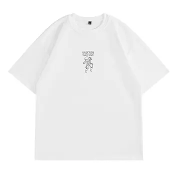CAAYU Mužov Nadrozmerné T-Shirt Plus Veľkosť 2022 Bežné Retro Trend HipHop Japonský Streetwear Cartoon Harajuku Bavlna T-Shirt pre Mužov