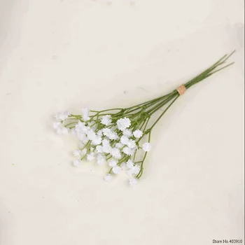 1 Kus Biele Deti Dych Kvety Umelé Falošné Gypsophila DIY Kvetinový Kytice Usporiadanie Svadby Domova