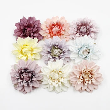 2 ks hodváb dahlia chryzantéma hlavu umelý kvet sedmokrásky svadobné domáce dekorácie DIY kvetinové steny headdress zápisník plavidlá